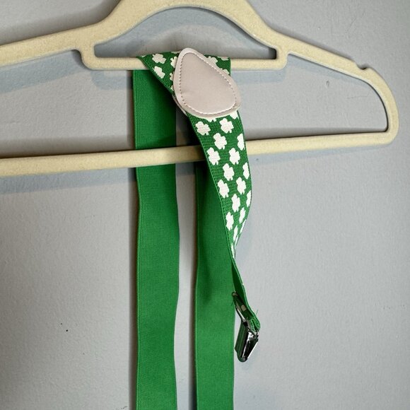 Men’s St. Patrick’s Day Green Clover Suspenders - Picture 5 of 5